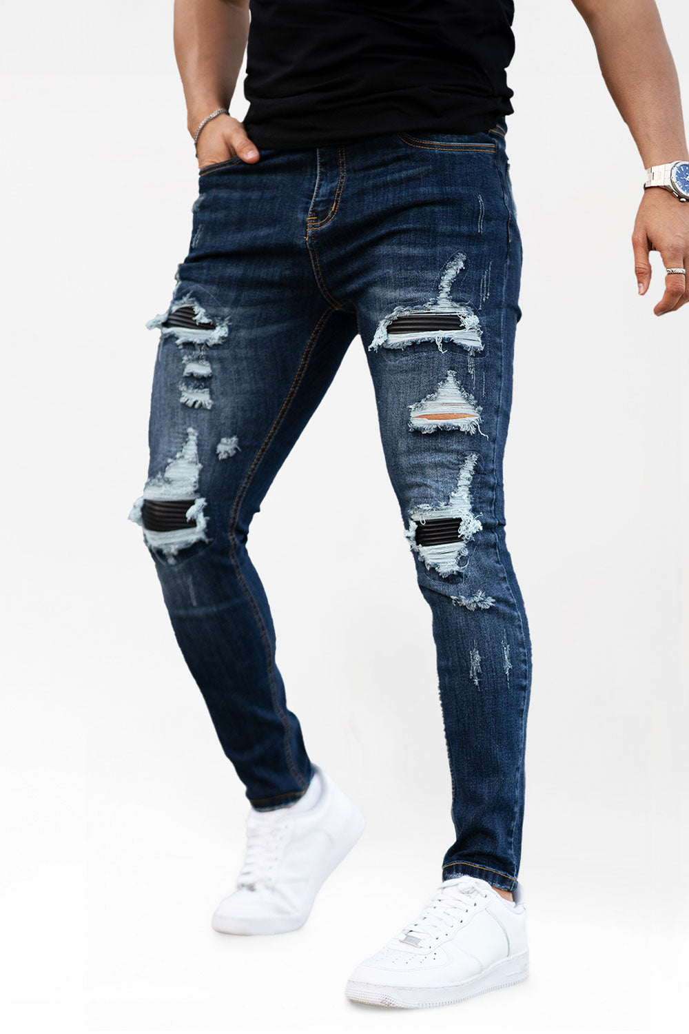 Men's Stretch Skinny Jeans - Ripped