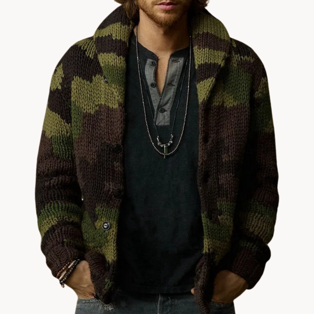 Camo Shawl Cardigan