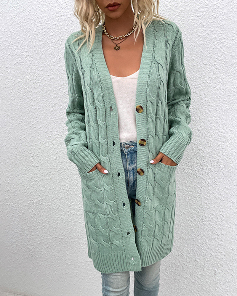 Irish - Solid Color Long-Sleeve Cardigan