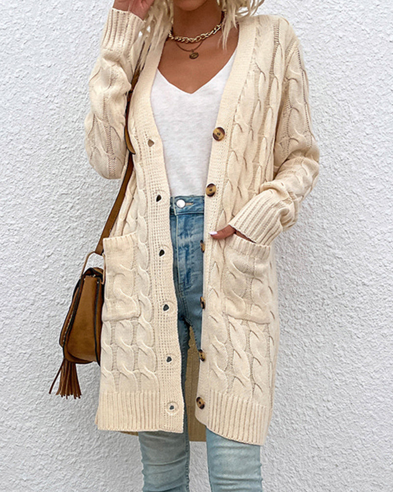 Irish - Solid Color Long-Sleeve Cardigan