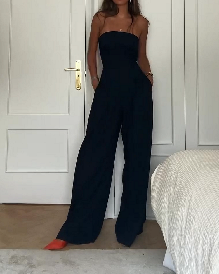 Renata | Elegant strapless jumpsuit for women