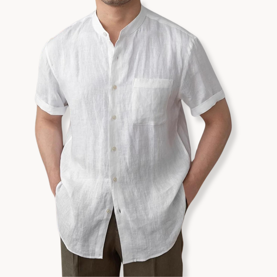 Teo Band Collar Button Shirt