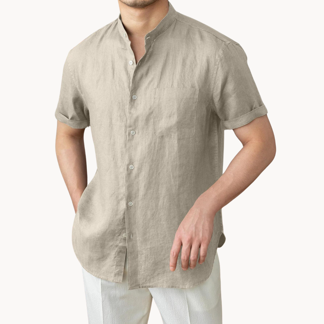 Teo Band Collar Button Shirt