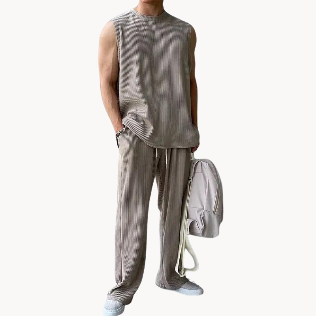 Clayton Ribbed Muscle Tank and Pant Set