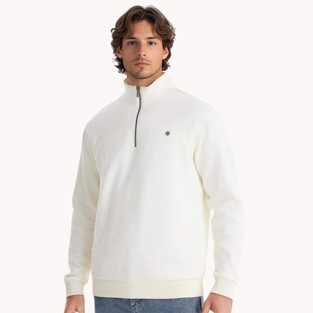 Lamberto Mock Neck Zip Sweater