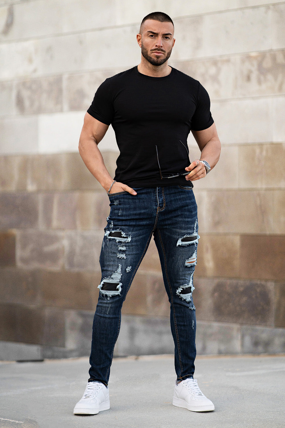 Men's Stretch Skinny Jeans - Ripped